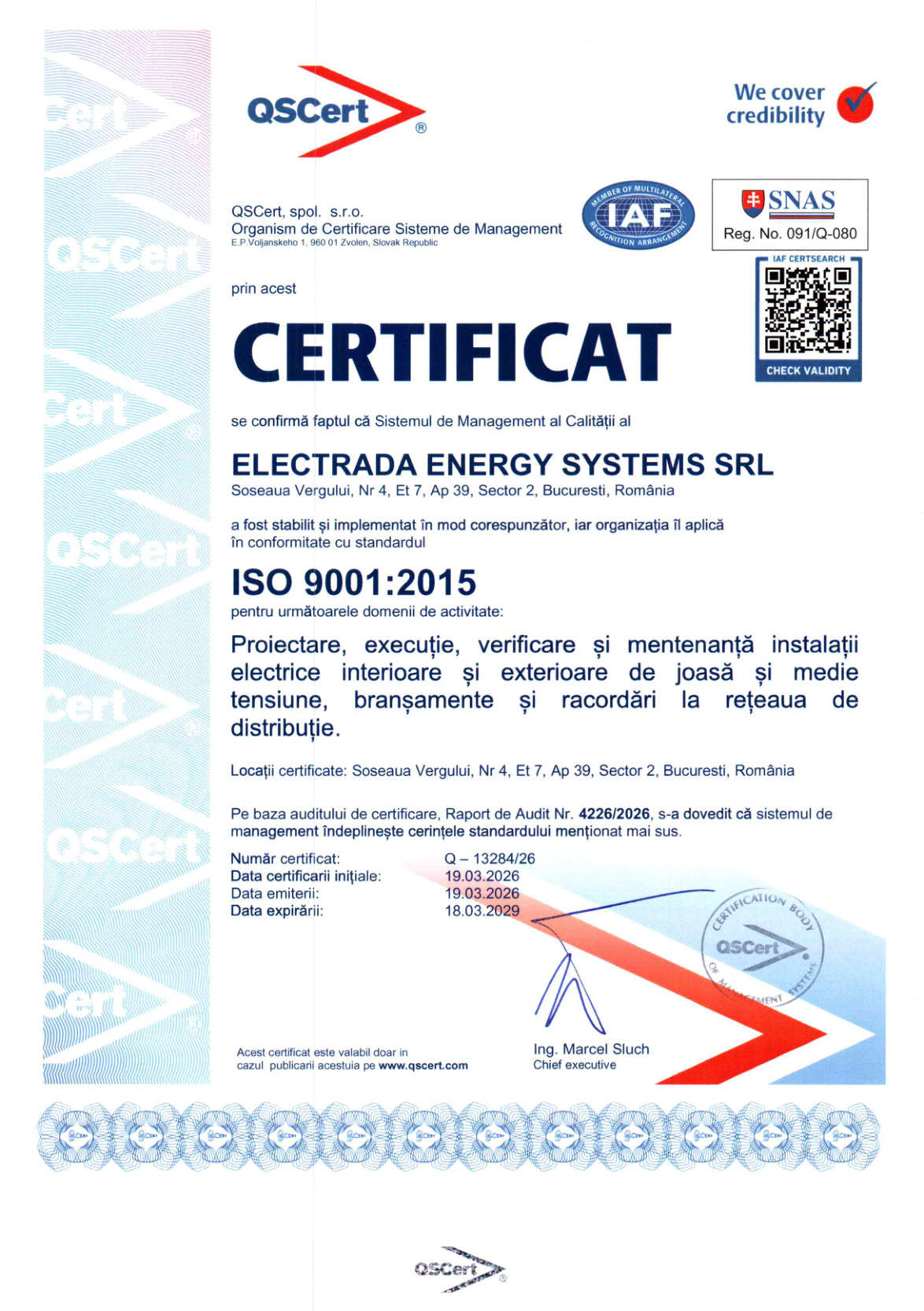 Certificat ISO 9001